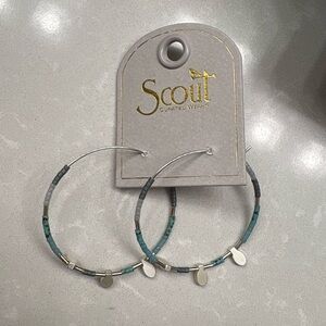 Blue and Silver Hoop Earrings